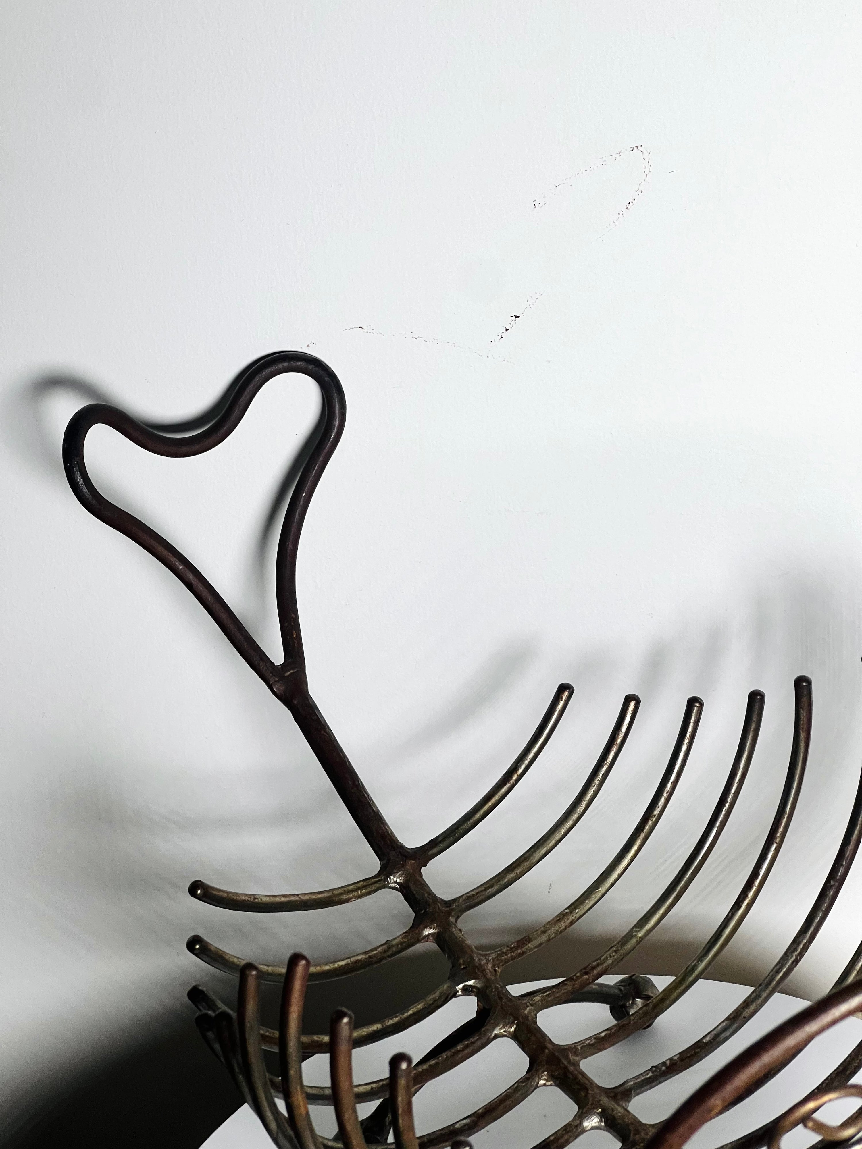 Wrought Iron Fish Bowl Basket (Vintage)