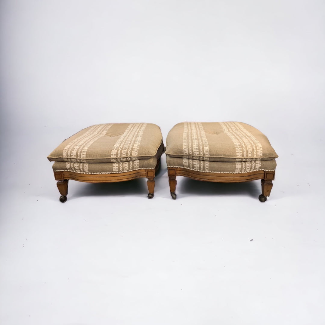 Embroidered Ottomans (Pair)